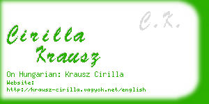 cirilla krausz business card